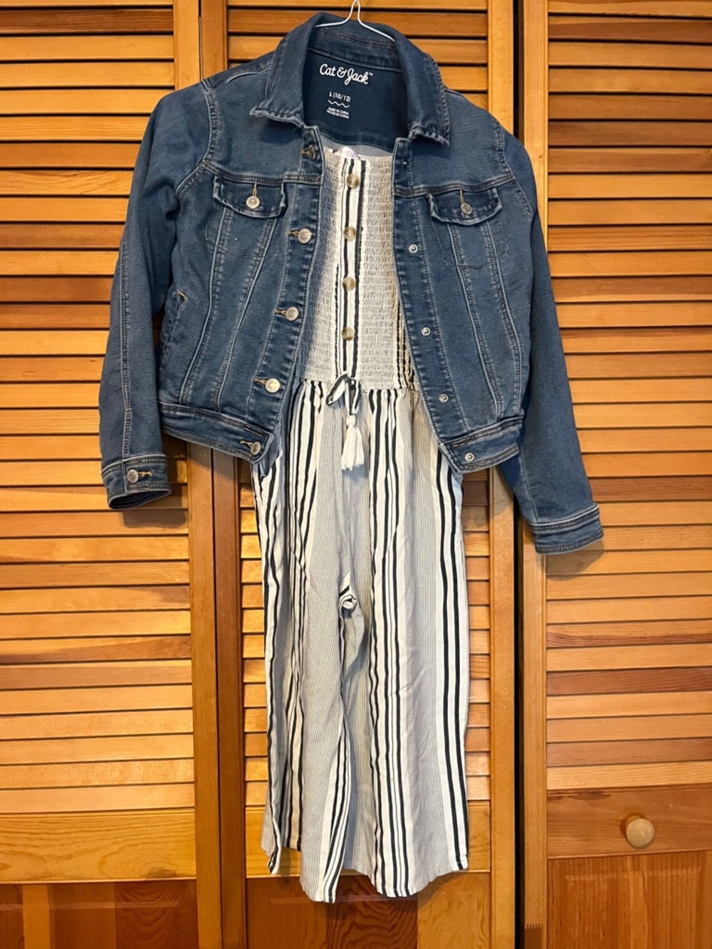 Bundled jumpsuit and jeans jacket